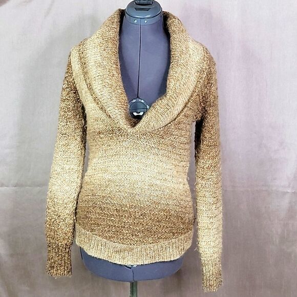 ×ANN TAYLOR LOFT Brown  Wool Cowl Neck‎ Sweater XS - Picture 1 of 6